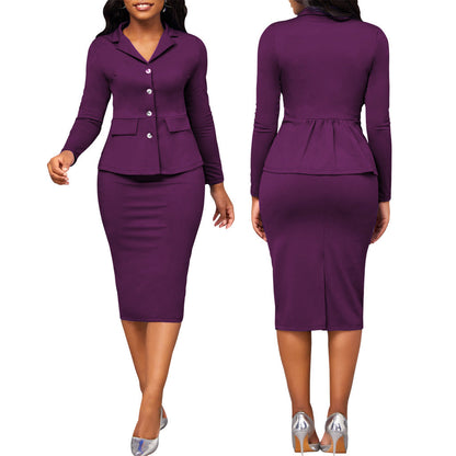 Chic Two-Piece Ladies Suit - Elena-Purple-S-Nora Luxe