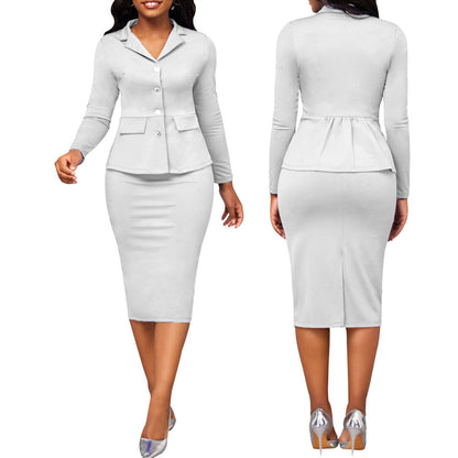Chic Two-Piece Ladies Suit - Elena-White-S-Nora Luxe