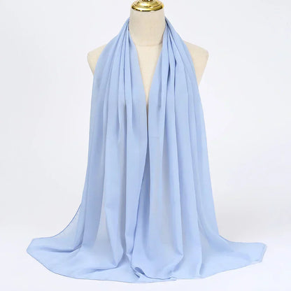 Chiffon Hijab Scarf – Leilani-Light blue-Nora Luxe