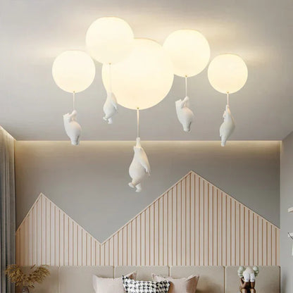 Children's Ceiling Lamp with Bear and Balloon - CloudBear-Warm White-5.91 in-A-Nora Luxe