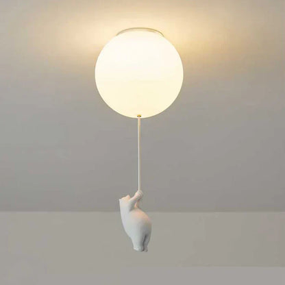 Children's Ceiling Lamp with Bear and Balloon - CloudBear-Warm White-5.91 in-B-Nora Luxe