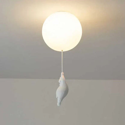 Children's Ceiling Lamp with Bear and Balloon - CloudBear-Warm White-5.91 in-C-Nora Luxe
