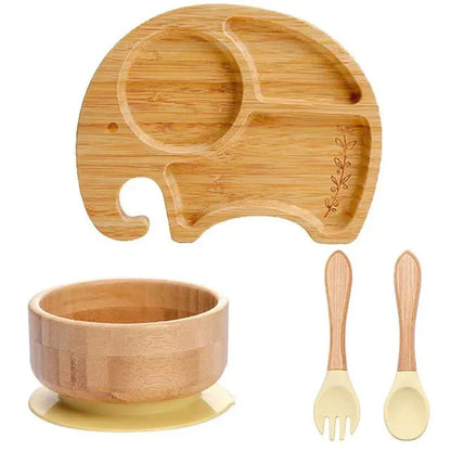 Children's Tableware Set with Suction Cup - EcoFeast-Lamb White-Nora Luxe