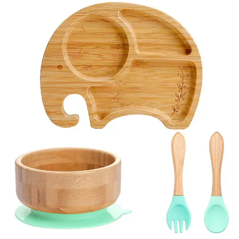 Children's Tableware Set with Suction Cup - EcoFeast-Lamb White-Nora Luxe