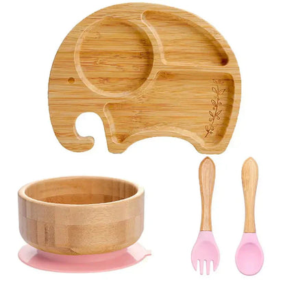 Children's Tableware Set with Suction Cup - EcoFeast-Lamb White-Nora Luxe