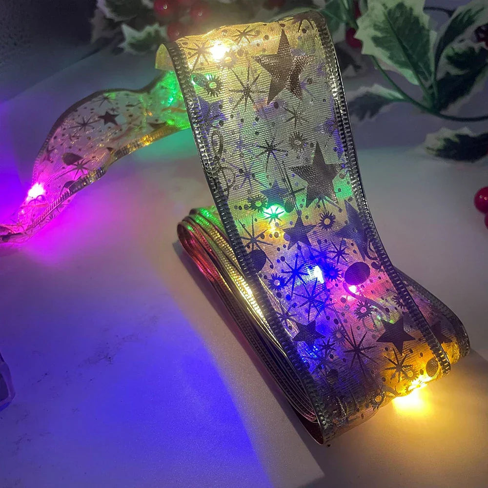 Christmas Lights Ribbon - TwinkleRibbon-Style 1-118.11 inches-Nora Luxe