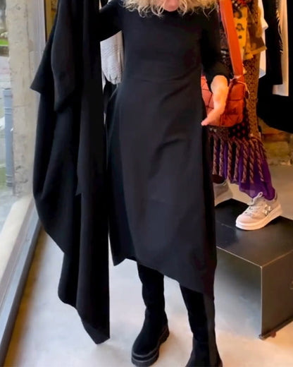 Classic Black Midi Dress - Sofia-S-Nora Luxe