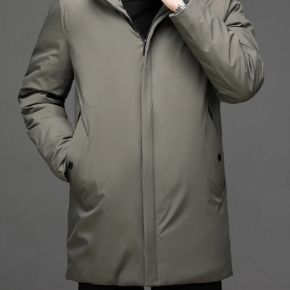 Classic Down Jacket with Hood - Victor-Dark green-L-Nora Luxe