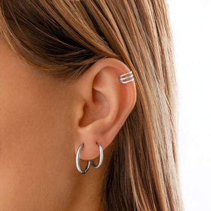 Classic Hoops - Aurina-0.47 in-Silver-Nora Luxe