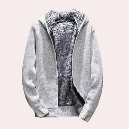 Classic Knitted Hoodie for Men - Milan-Gray-S-Nora Luxe
