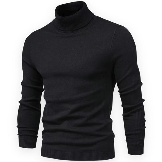 Classic Knitted Men's Sweater - Valen-Black-S-Nora Luxe