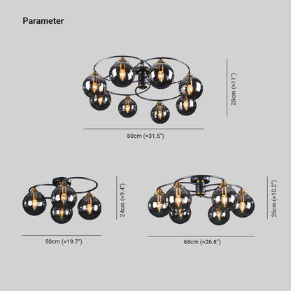 Classic LED Ceiling Light - LumiAura-Smoke grey-Daylight-4-Nora Luxe