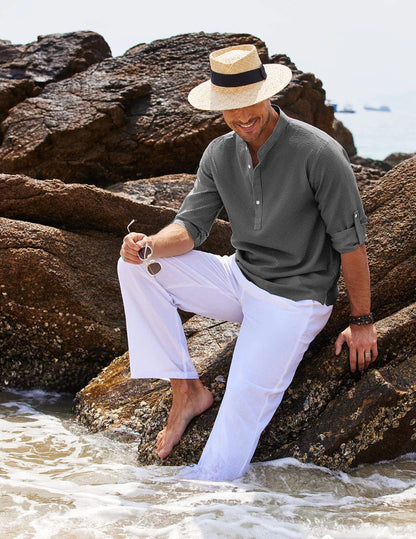 Classic men's shirt with a relaxed fit – Lennox-White-S-Nora Luxe