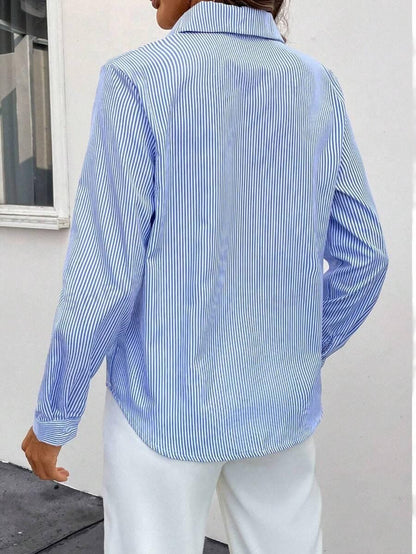 Classic Striped Women's Blouse - Larissa-XS-Nora Luxe