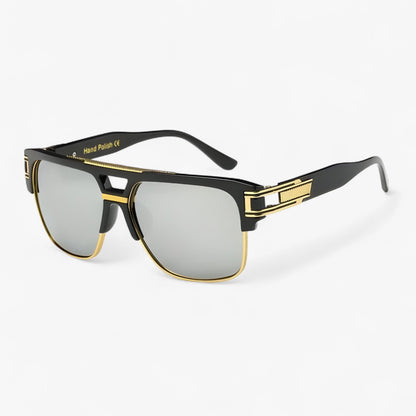 Classic Unisex Mirror Sunglasses – Lynor-Black Silver-Nora Luxe