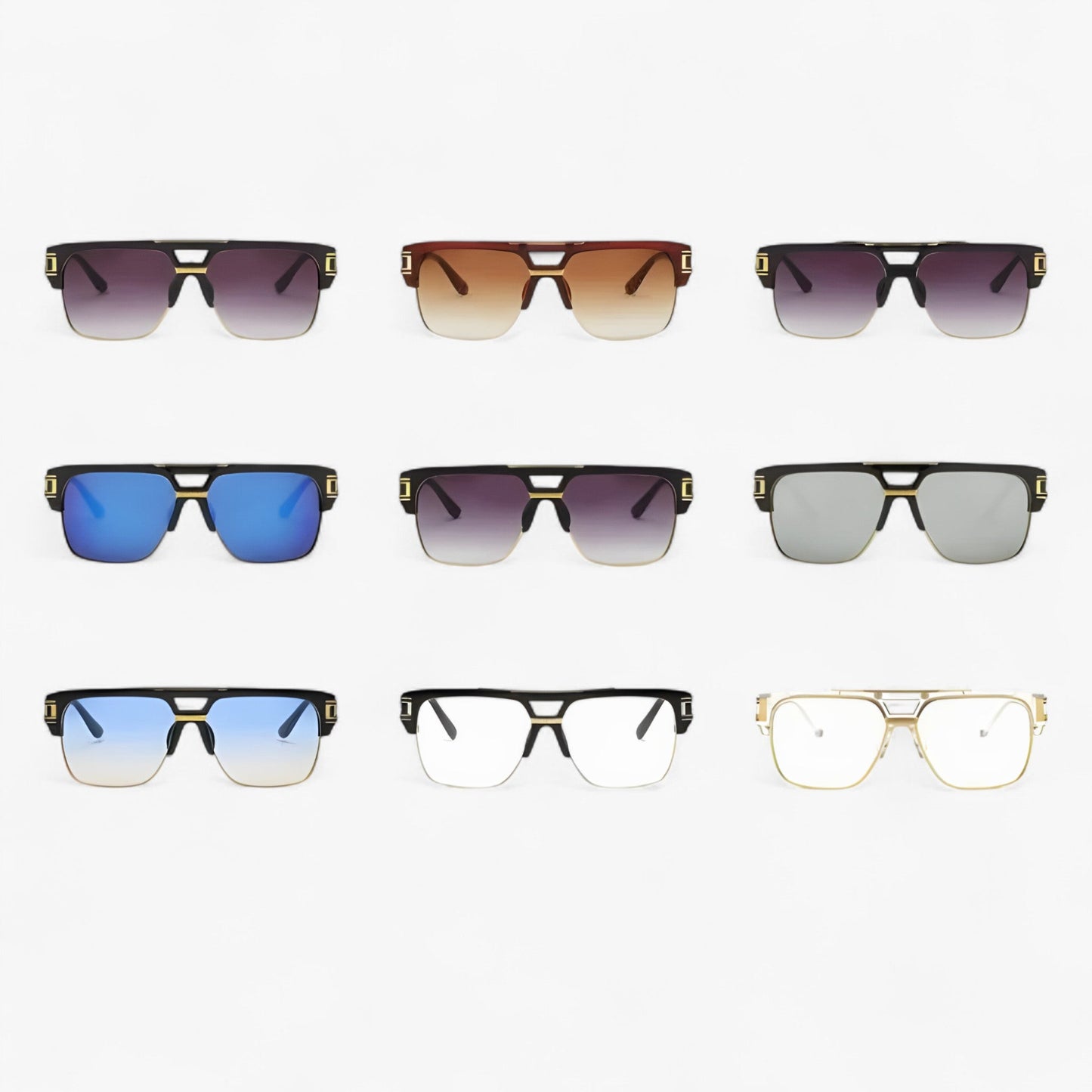 Classic Unisex Mirror Sunglasses – Lynor-Shiny Black-Nora Luxe