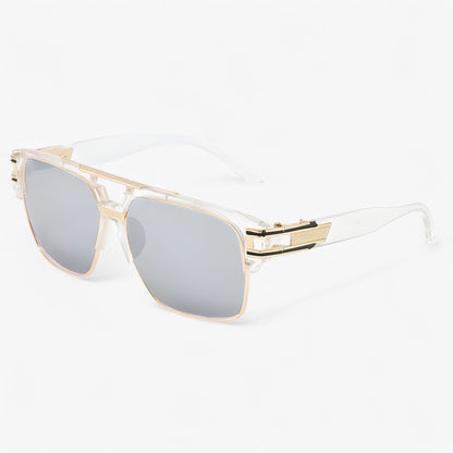 Classic Unisex Mirror Sunglasses – Lynor-Shiny Black-Nora Luxe