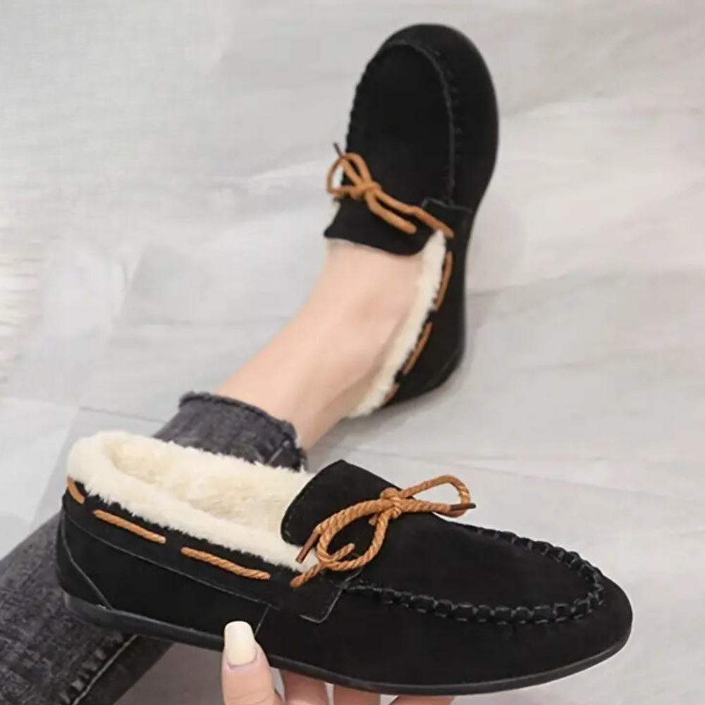 Classic Warm Ladies' Slippers - Selina-Black-3-Nora Luxe