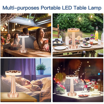Classic Wireless Portable LED Table Lamp - LumiCrest-Silver-Nora Luxe