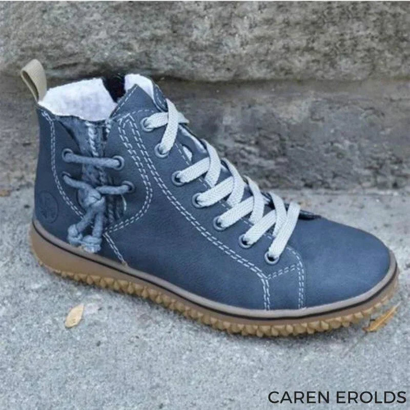 Classical Vintage Leather Winter Boots for Women - Sofia-Blue-3-Nora Luxe