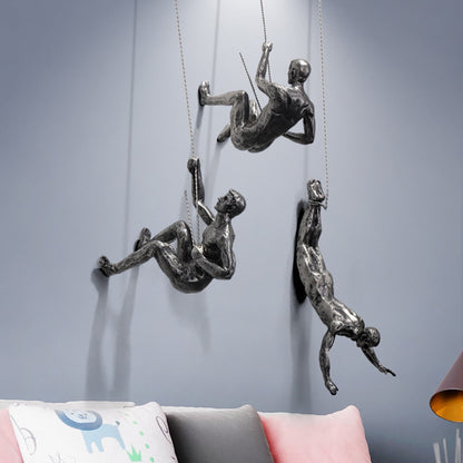 Climber Wall Sculpture – PeakFigures-Falling climber-The Livary