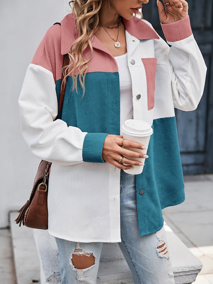 Colourful Blouse with Button Closure - Lina-Green/Pink-S-Nora Luxe