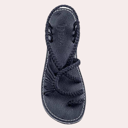 Colourful Ladies Beach Sandals – Rivka-Black-3.5-State of Style
