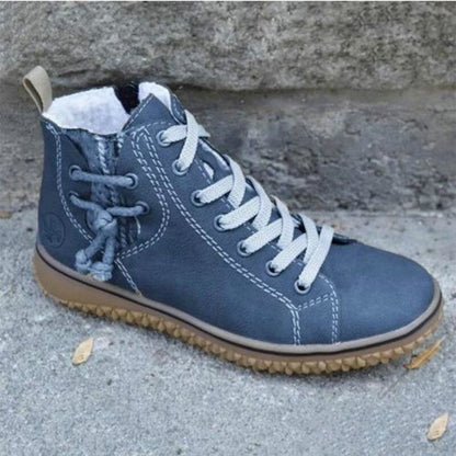Comfortable Ankle Boots with Support and Style - Luna-Mineral Blue-3-Nora Luxe
