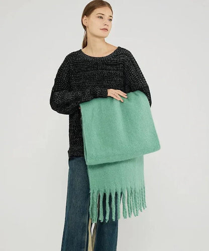 Comfortable Cashmere Scarf for Women - Eloise-Mint Green-Nora Luxe