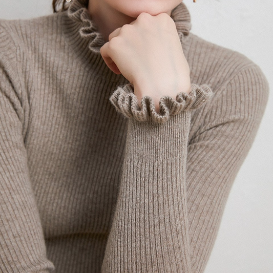 Comfortable Cashmere Women's Turtleneck - Aurélie-Brown-S-Nora Luxe
