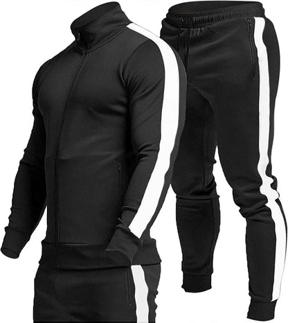 Comfortable Casual Men's Tracksuit - Logan-Black/White-S-Nora Luxe