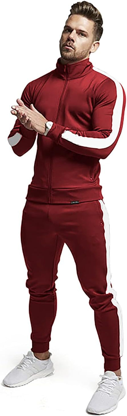 Comfortable Casual Men's Tracksuit - Logan-Green/White-S-Nora Luxe