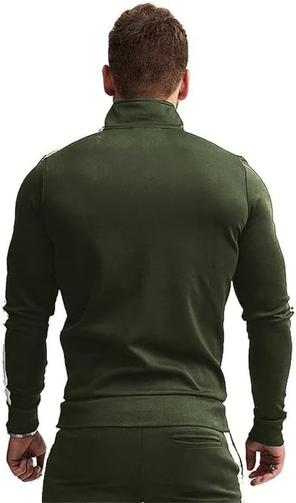 Comfortable Casual Men's Tracksuit - Logan-Green/White-S-Nora Luxe