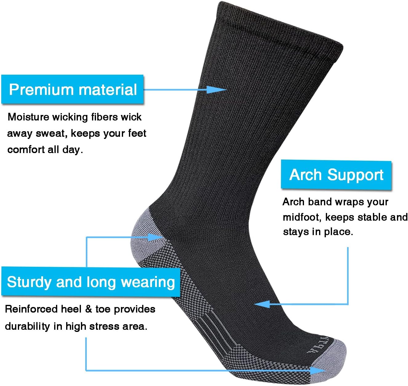 Comfortable Cotton Sports Socks (4 or 6 Pairs) - Lucas-Green (4 pairs)-Nora Luxe