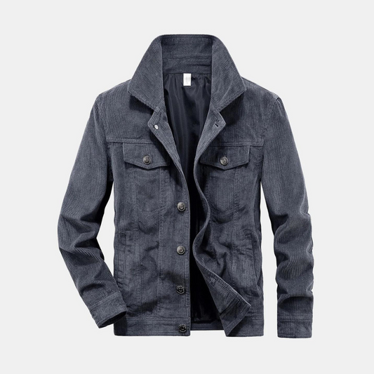 Comfortable Grey Corduroy Jacket - Rover-M-Nora Luxe
