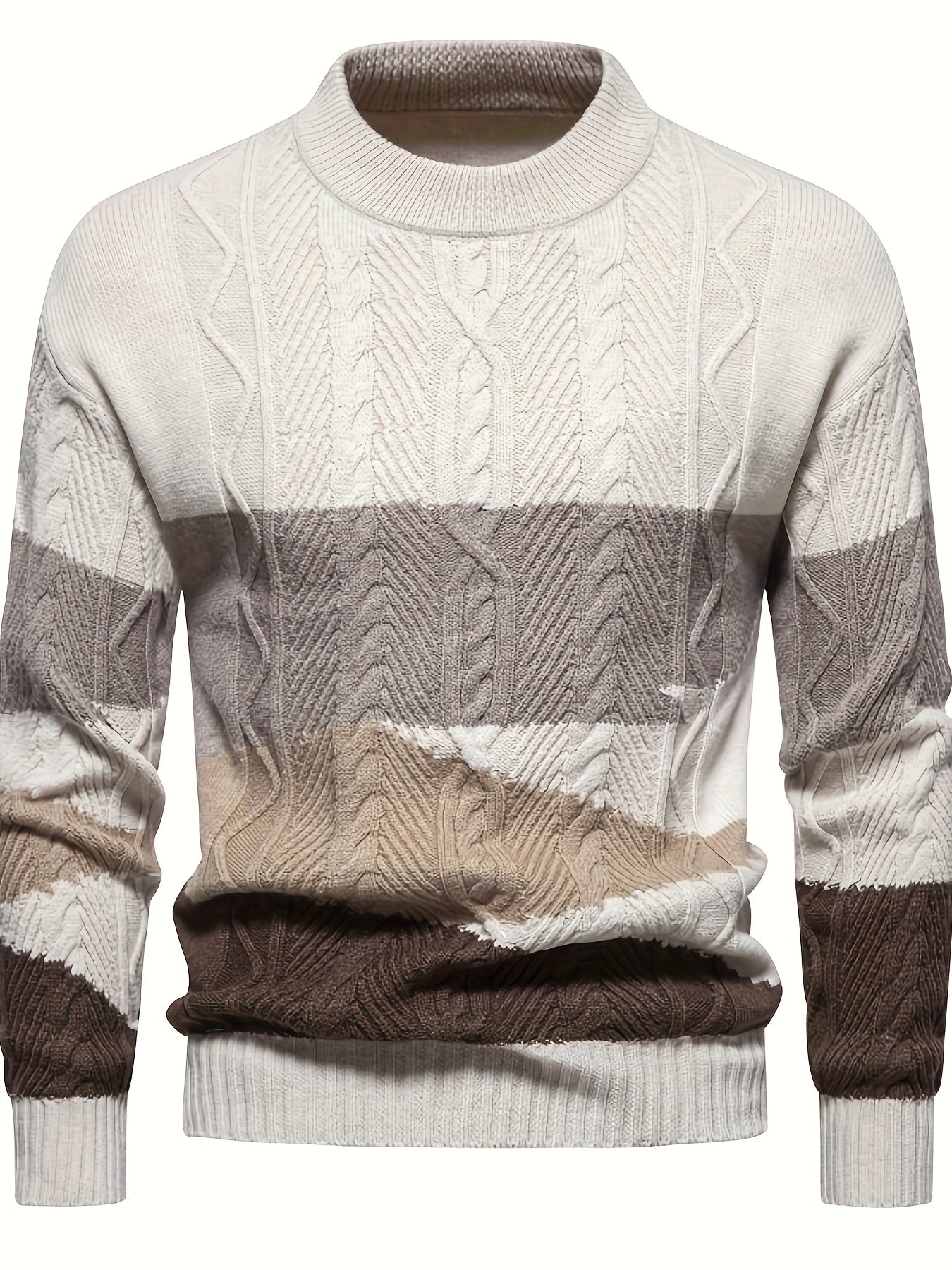 Comfortable Knitted Sweater for Men - Felix-Khaki-XS-Nora Luxe