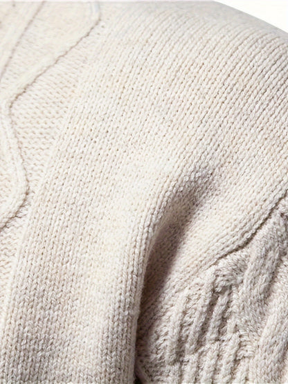 Comfortable Knitted Sweater for Men - Felix-Khaki-XS-Nora Luxe