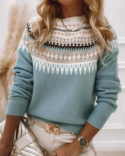 Comfortable Knitted Sweater for Women - CozyKnit-Blue-S-Nora Luxe