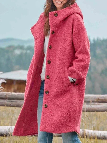 Comfortable ladies' coat – Anouk-Pink-S-Nora Luxe