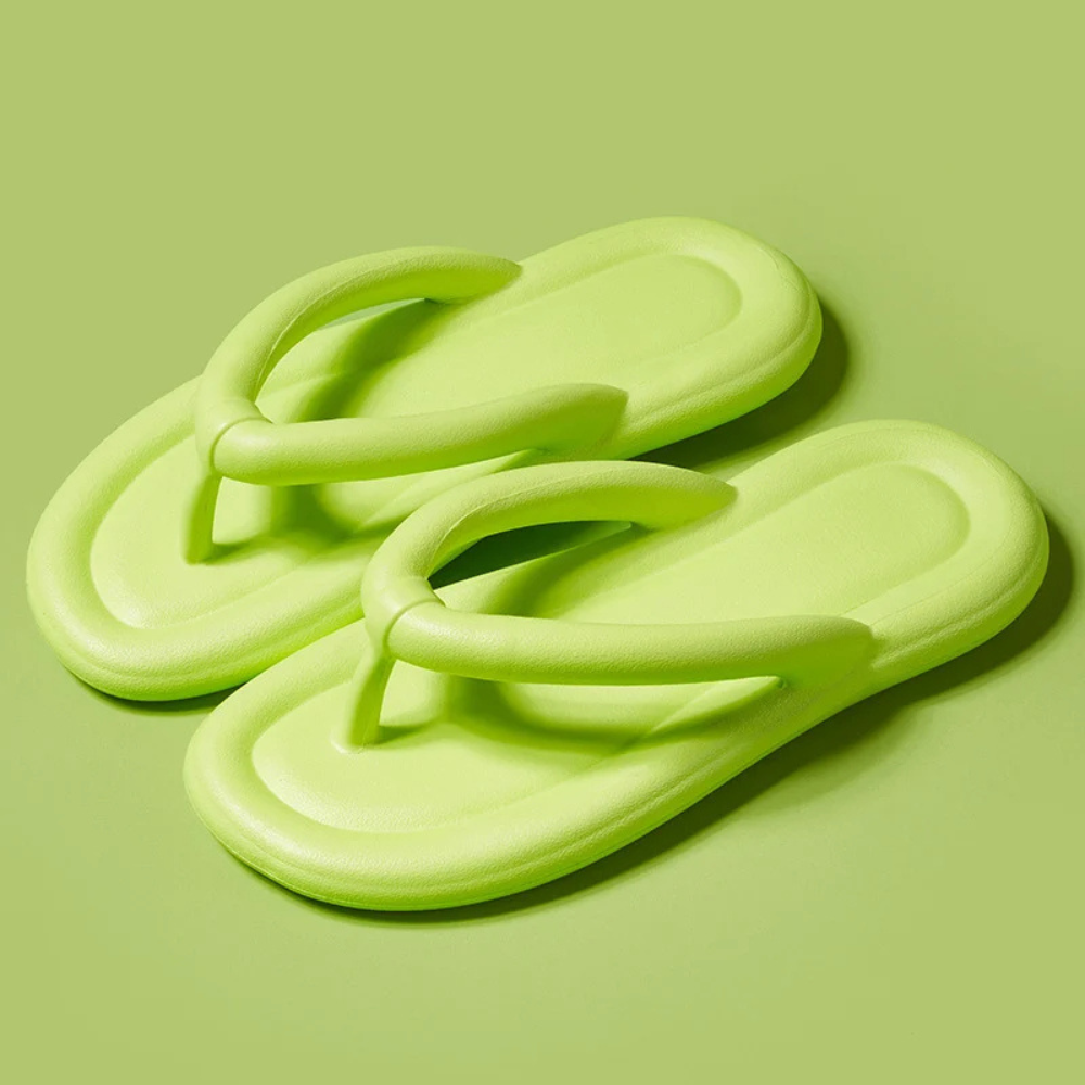 Comfortable Ladies' Flip-Flops – Luna-3-Neon green-State of Style
