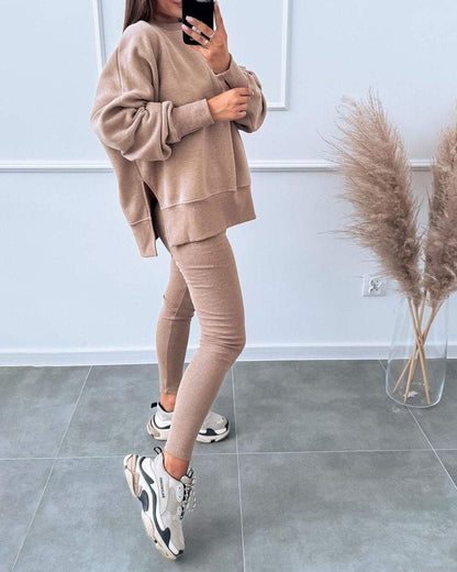 Comfortable Ladies Loungewear Set - Mila-Brown-S-Nora Luxe