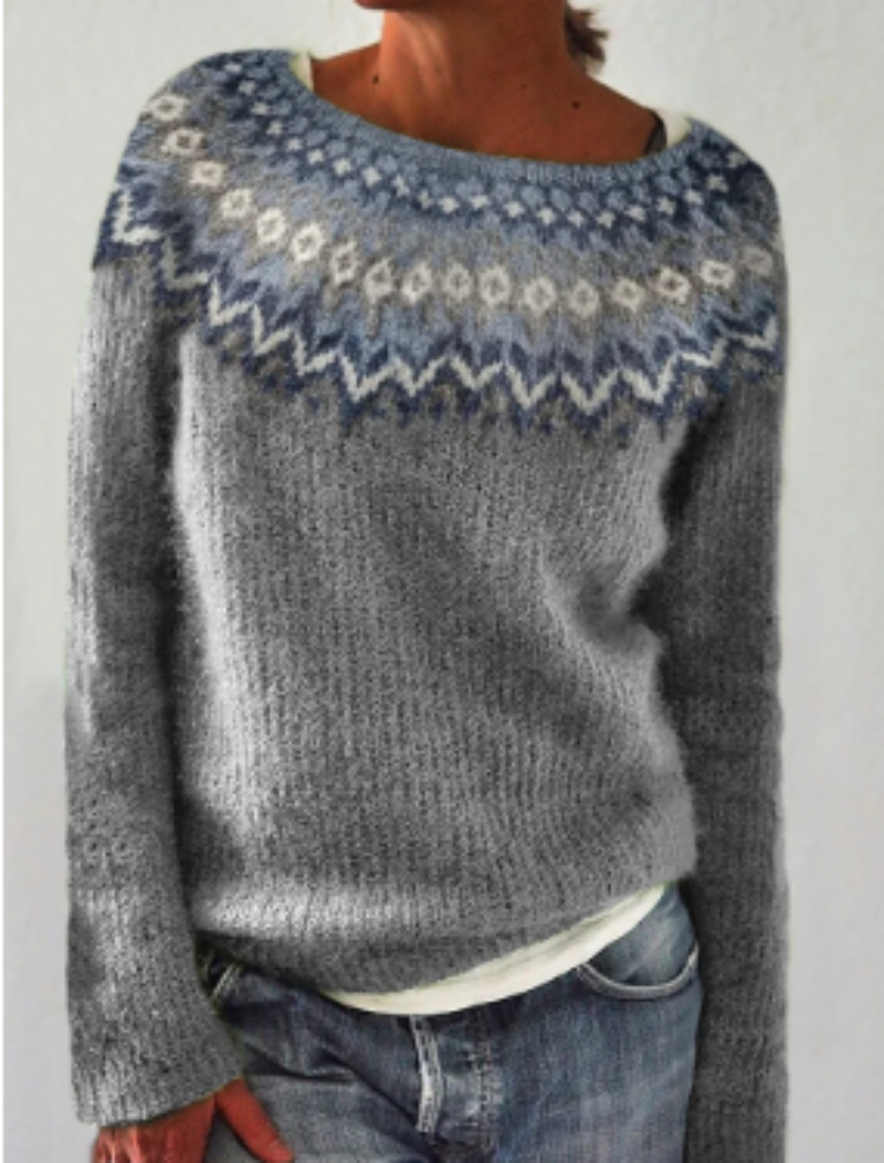 Comfortable Ladies Pullover - Lena-Gray-S-Nora Luxe