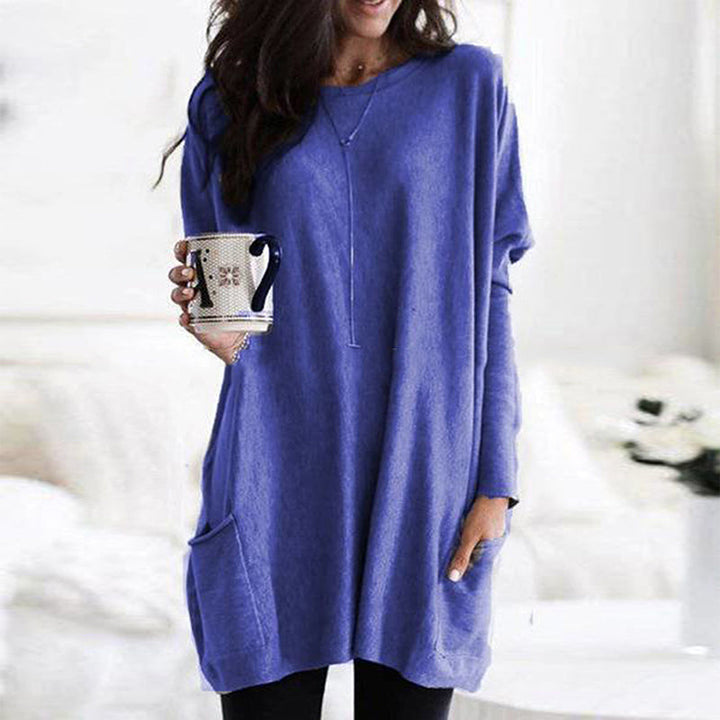 Comfortable Ladies' Sweater - Lina-Light Blue-S-Nora Luxe