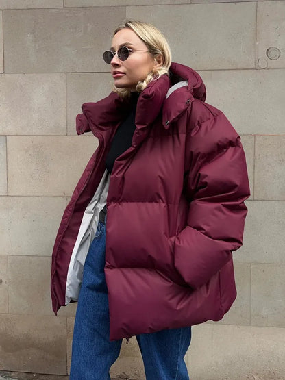 Comfortable Ladies Winter Coat - Aurora Luxe-Gray-S-Nora Luxe