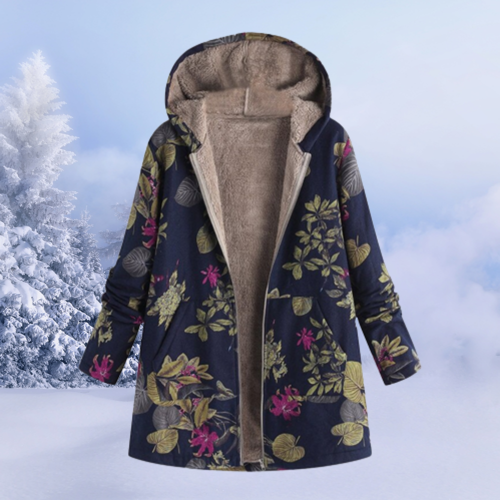 Comfortable Ladies' Winter Coat - Liora-Dark Blue-S-Nora Luxe
