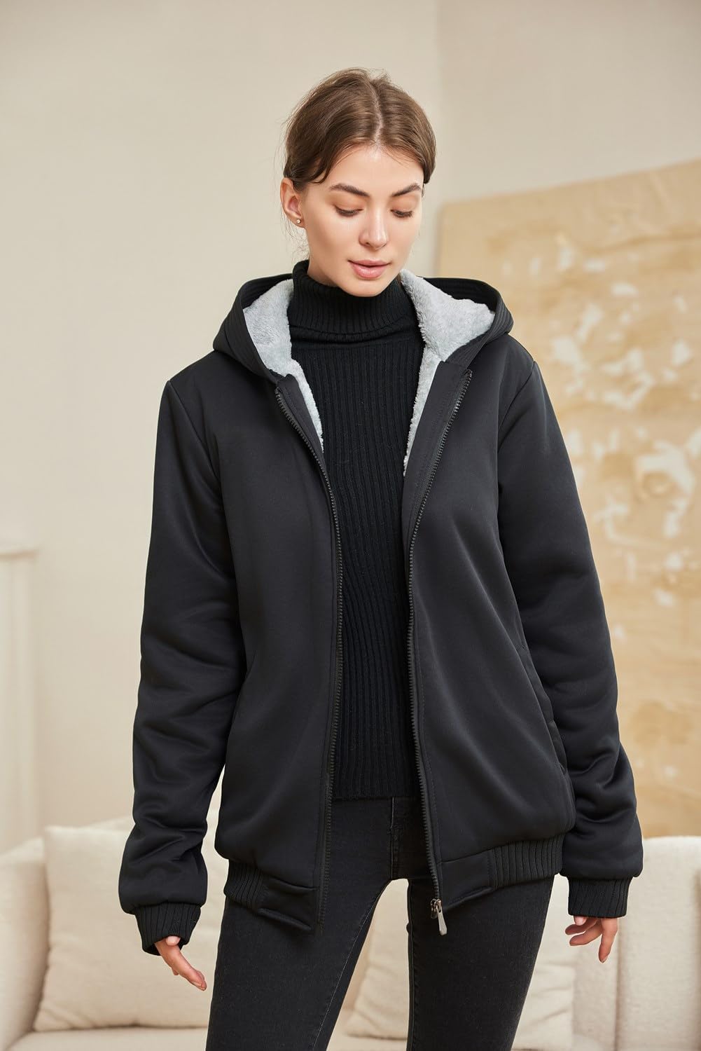 Comfortable Ladies Winter Fleece Vest - Gemma-Black-S-Nora Luxe
