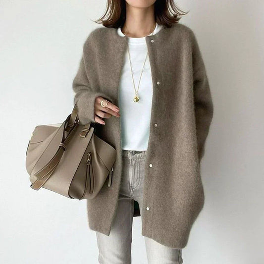 Comfortable Ladies Wool Vest - Fiona-Brown-S-Nora Luxe