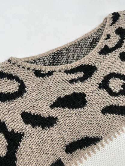 Comfortable Leopard Print Sweater - Laura-Brown-S-Nora Luxe