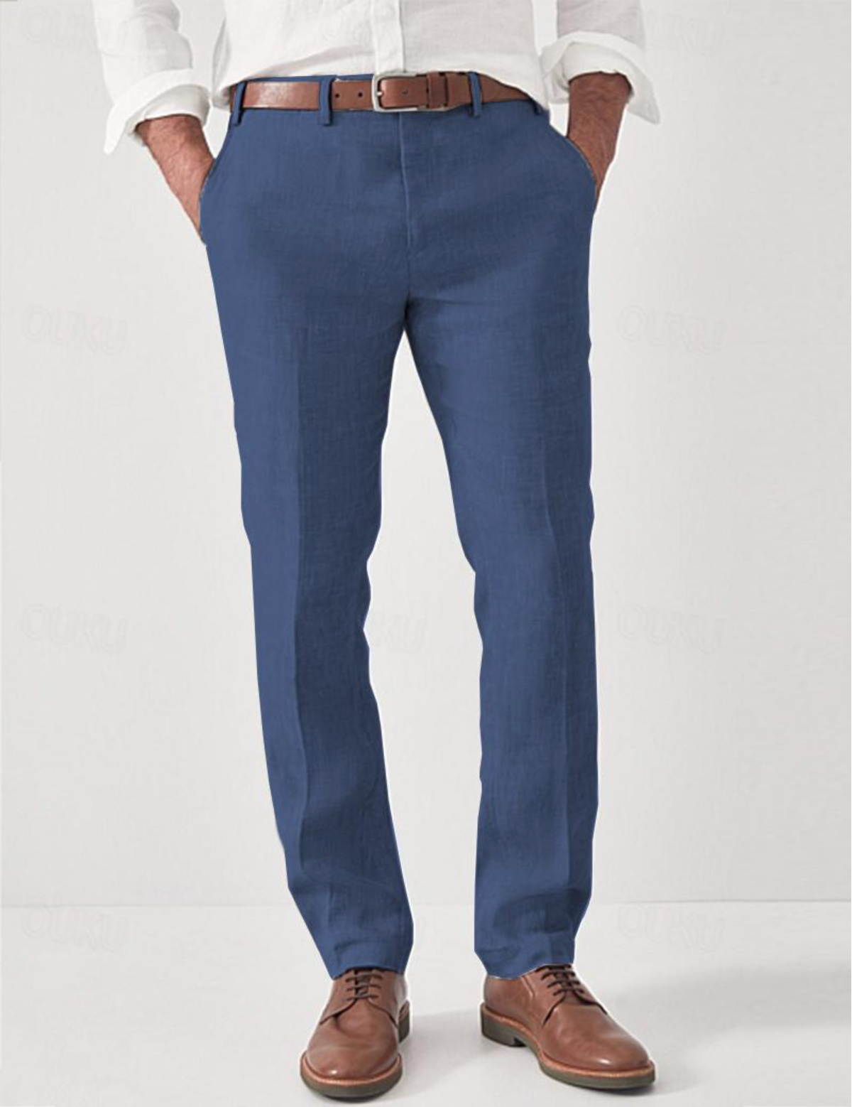 Comfortable Linen Men's Trousers – Elias-Blue-S-The Livary