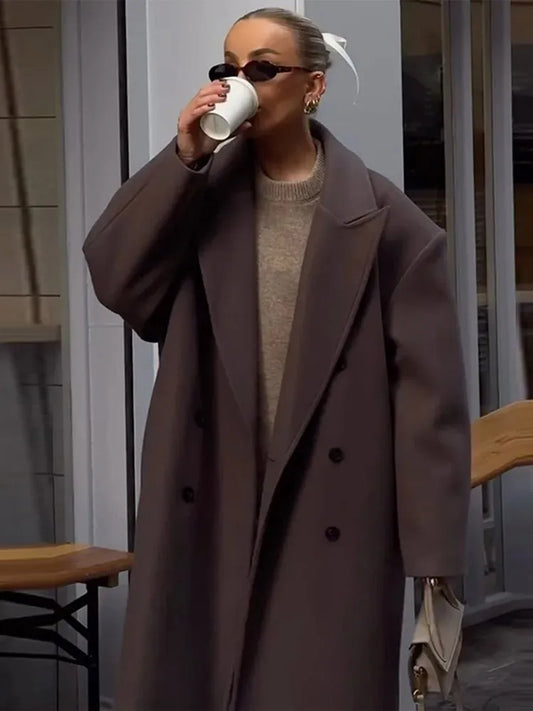 Comfortable Long Women's Coat - Sophie-S-Nora Luxe